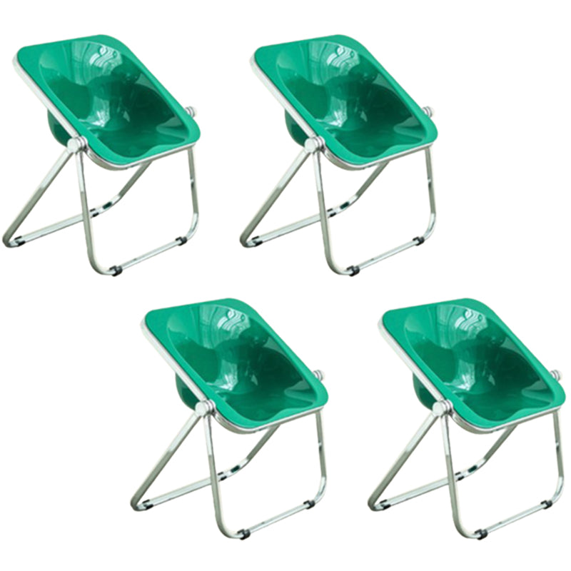 Folding Acrylic Dining Side Chair Metal Frame Indoor-Outdoor Chair
