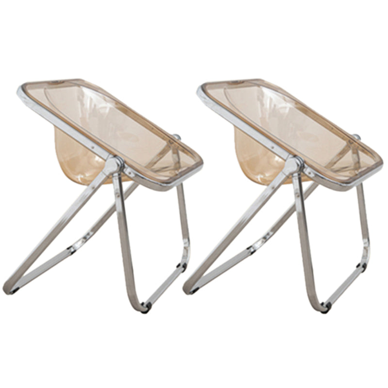 Folding Acrylic Dining Side Chair Metal Frame Indoor-Outdoor Chair