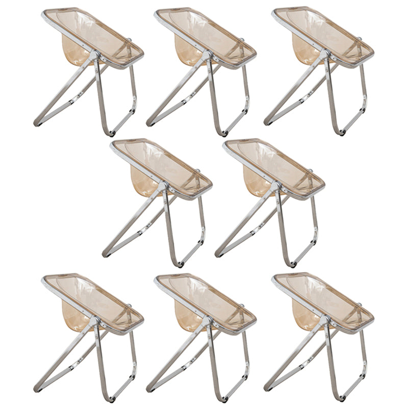 Folding Acrylic Dining Side Chair Metal Frame Indoor-Outdoor Chair