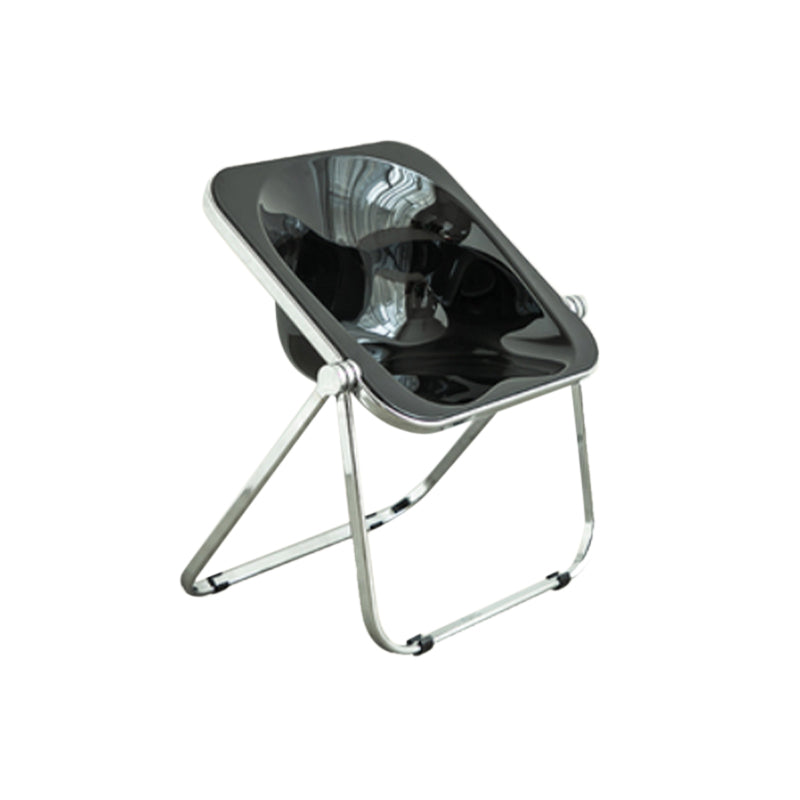 Folding Acrylic Dining Side Chair Metal Frame Indoor-Outdoor Chair