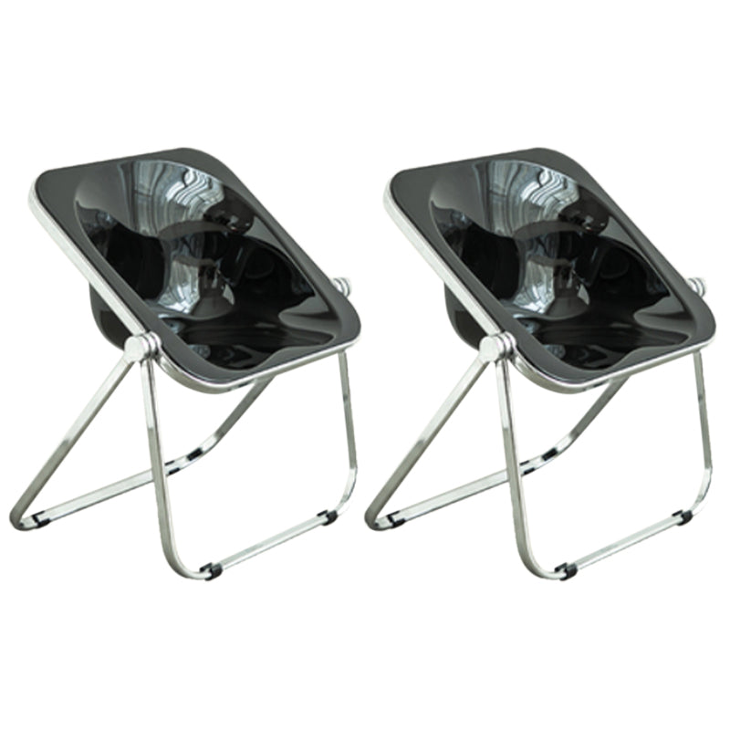 Folding Acrylic Dining Side Chair Metal Frame Indoor-Outdoor Chair