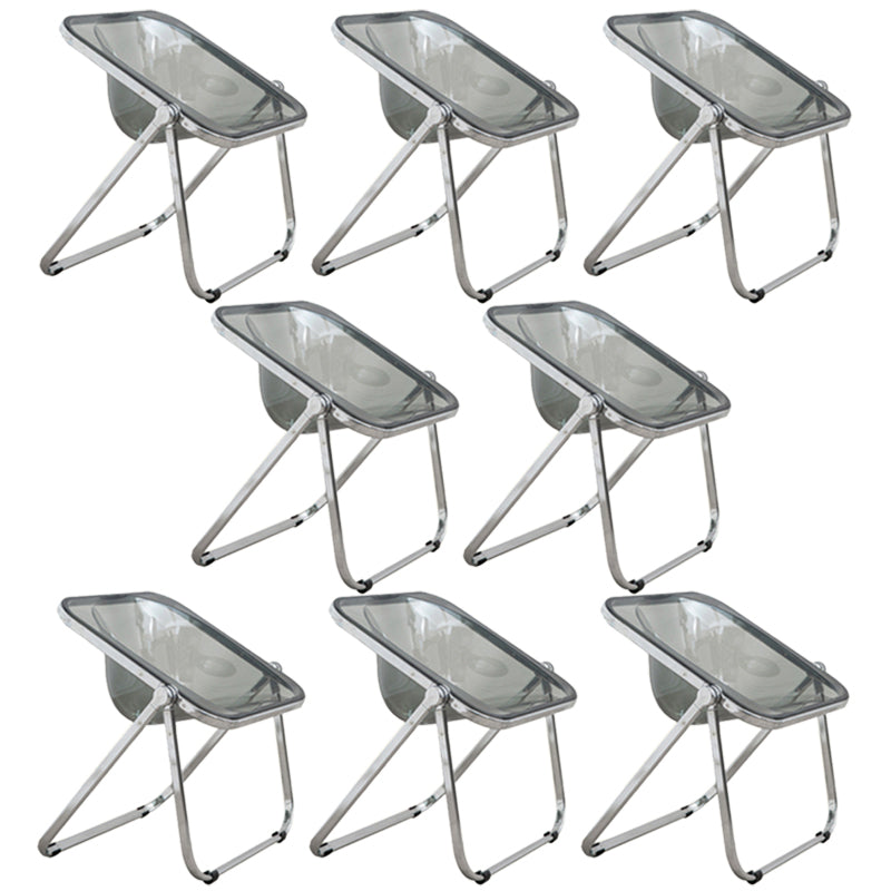 Folding Acrylic Dining Side Chair Metal Frame Indoor-Outdoor Chair
