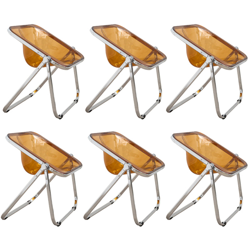 Folding Acrylic Dining Side Chair Metal Frame Indoor-Outdoor Chair