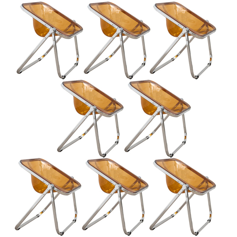 Folding Acrylic Dining Side Chair Metal Frame Indoor-Outdoor Chair