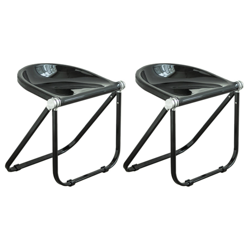 Folding Acrylic Dining Side Chair Metal Frame Indoor-Outdoor Chair