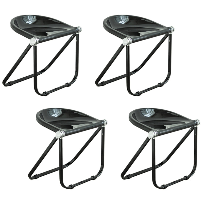 Folding Acrylic Dining Side Chair Metal Frame Indoor-Outdoor Chair