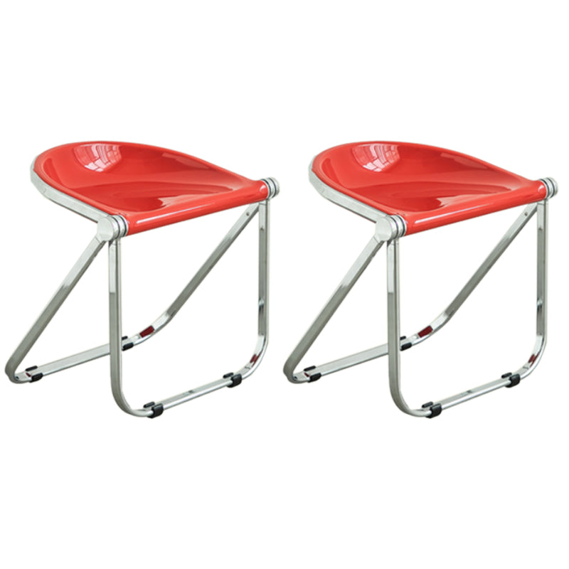 Folding Acrylic Dining Side Chair Metal Frame Indoor-Outdoor Chair