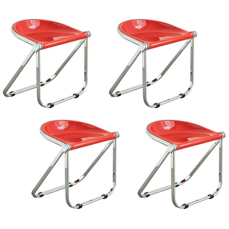 Folding Acrylic Dining Side Chair Metal Frame Indoor-Outdoor Chair