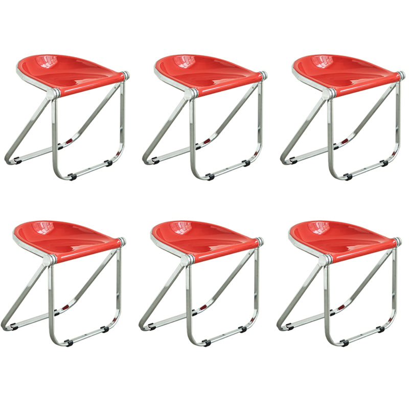 Folding Acrylic Dining Side Chair Metal Frame Indoor-Outdoor Chair