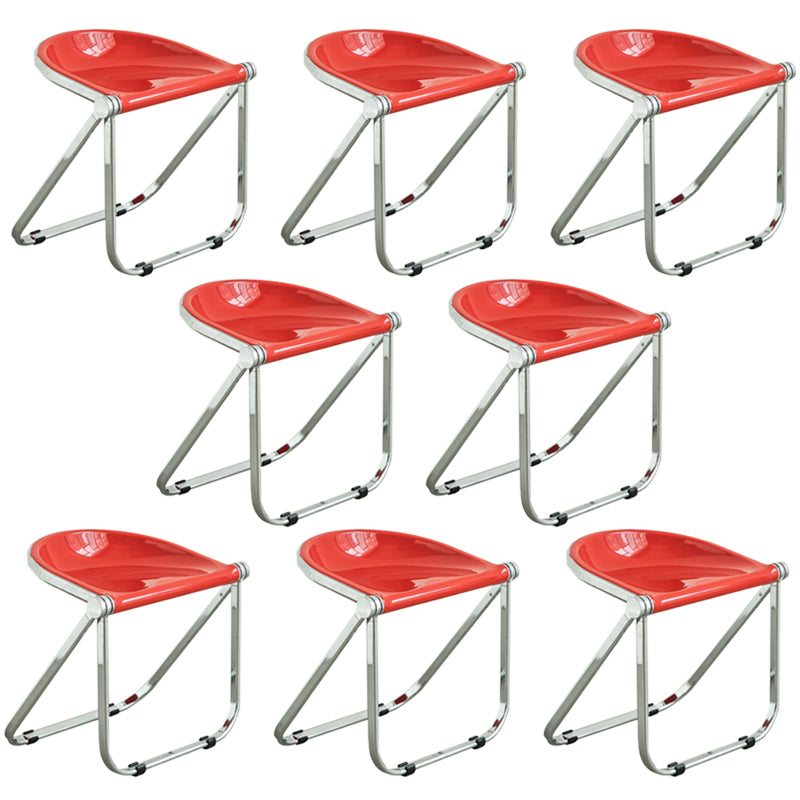 Folding Acrylic Dining Side Chair Metal Frame Indoor-Outdoor Chair