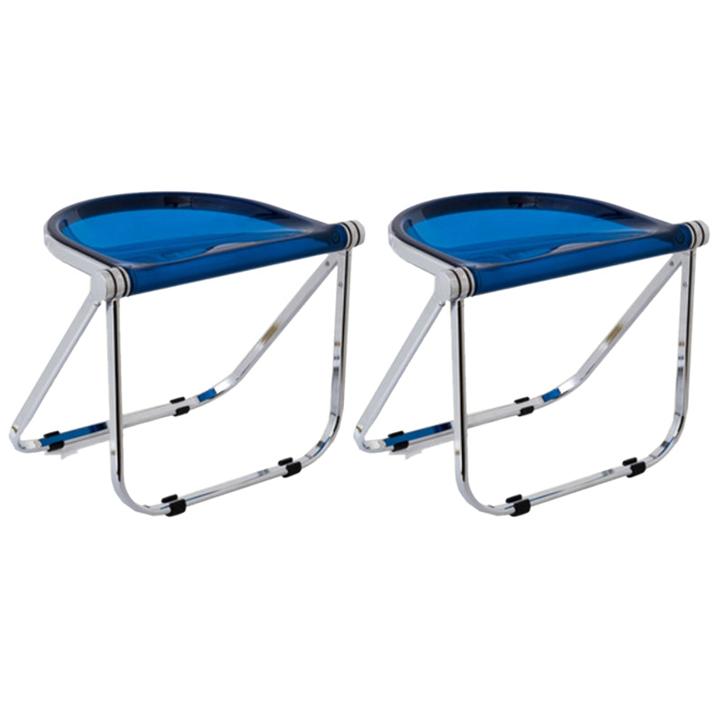 Folding Acrylic Dining Side Chair Metal Frame Indoor-Outdoor Chair