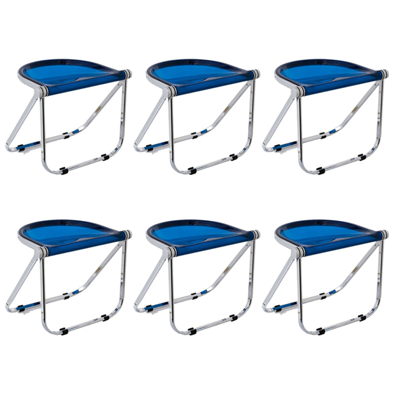 Folding Acrylic Dining Side Chair Metal Frame Indoor-Outdoor Chair