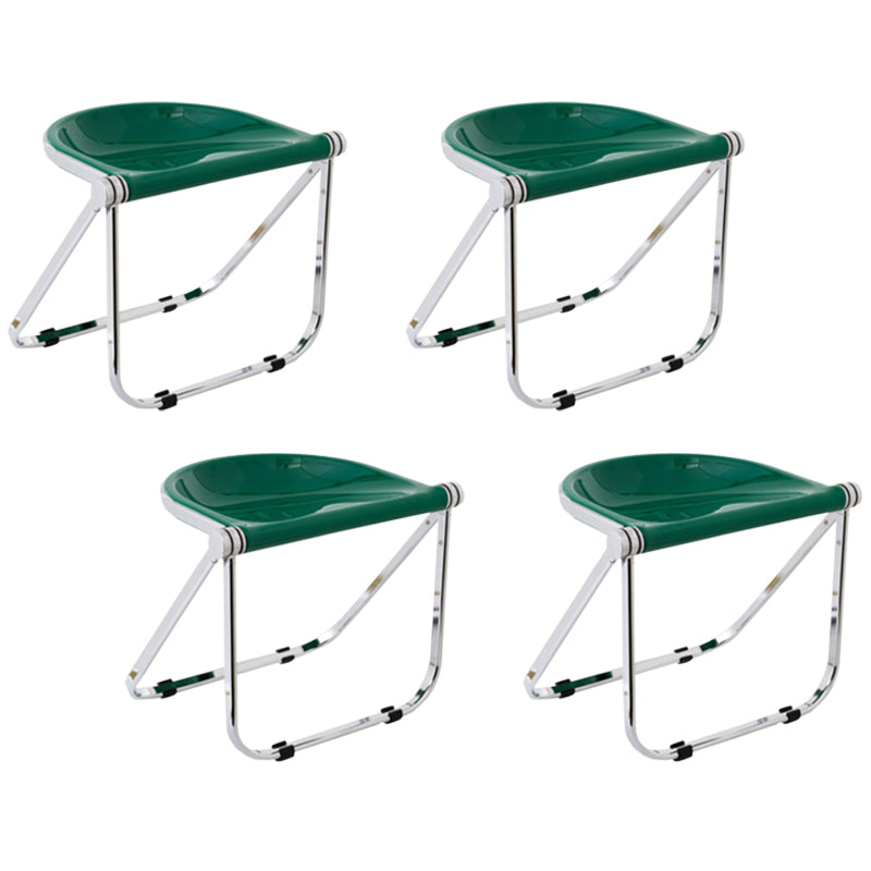 Folding Acrylic Dining Side Chair Metal Frame Indoor-Outdoor Chair