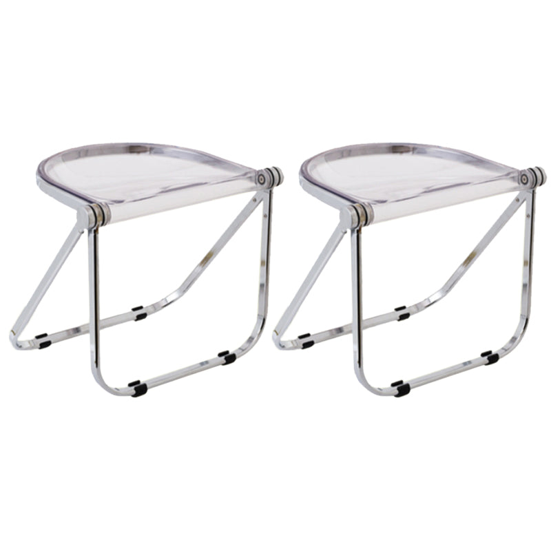 Folding Acrylic Dining Side Chair Metal Frame Indoor-Outdoor Chair