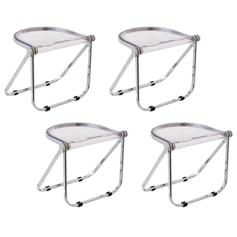 Folding Acrylic Dining Side Chair Metal Frame Indoor-Outdoor Chair