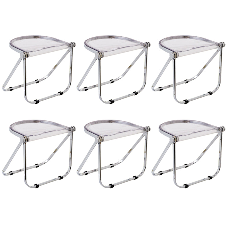 Folding Acrylic Dining Side Chair Metal Frame Indoor-Outdoor Chair