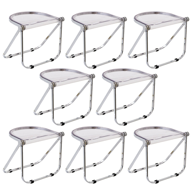 Folding Acrylic Dining Side Chair Metal Frame Indoor-Outdoor Chair