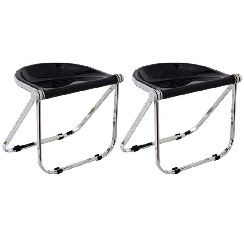 Folding Acrylic Dining Side Chair Metal Frame Indoor-Outdoor Chair