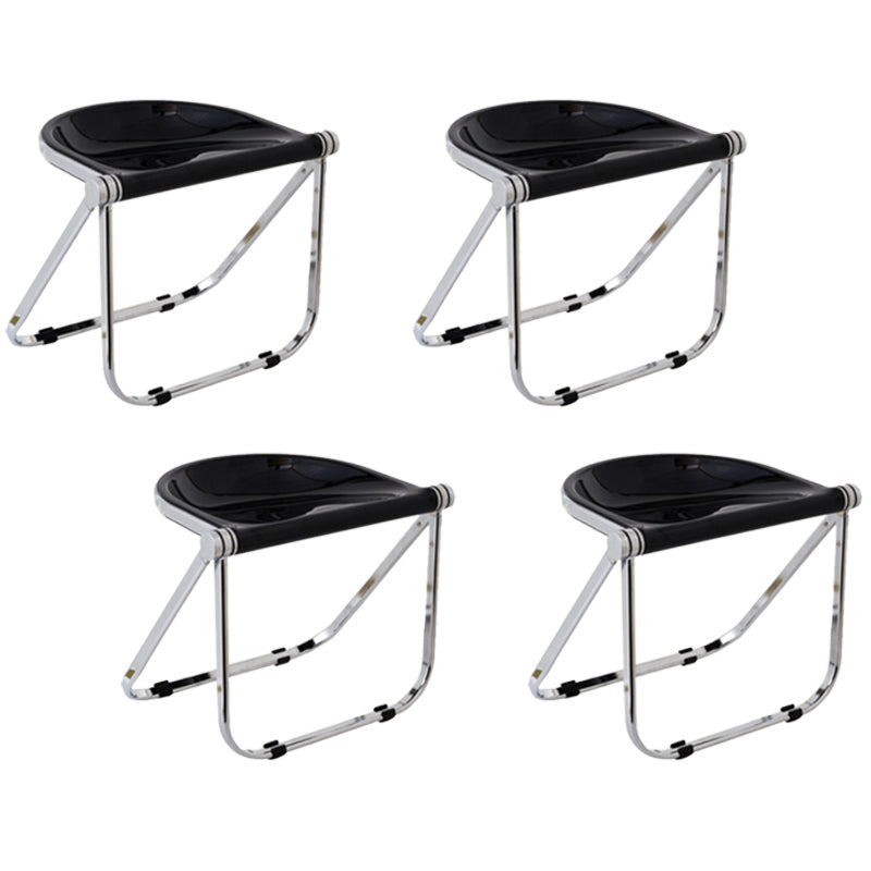 Folding Acrylic Dining Side Chair Metal Frame Indoor-Outdoor Chair