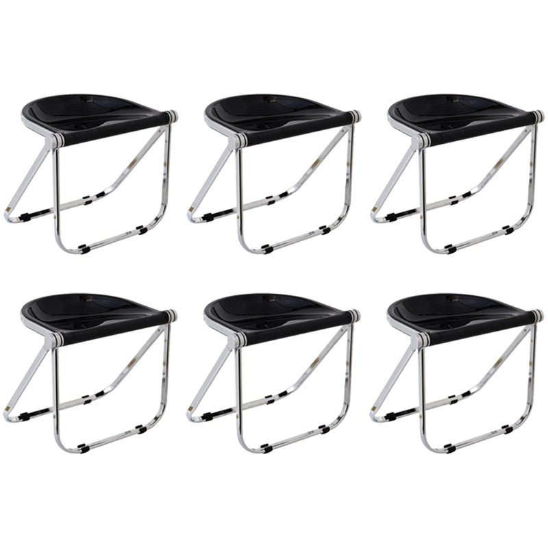 Folding Acrylic Dining Side Chair Metal Frame Indoor-Outdoor Chair