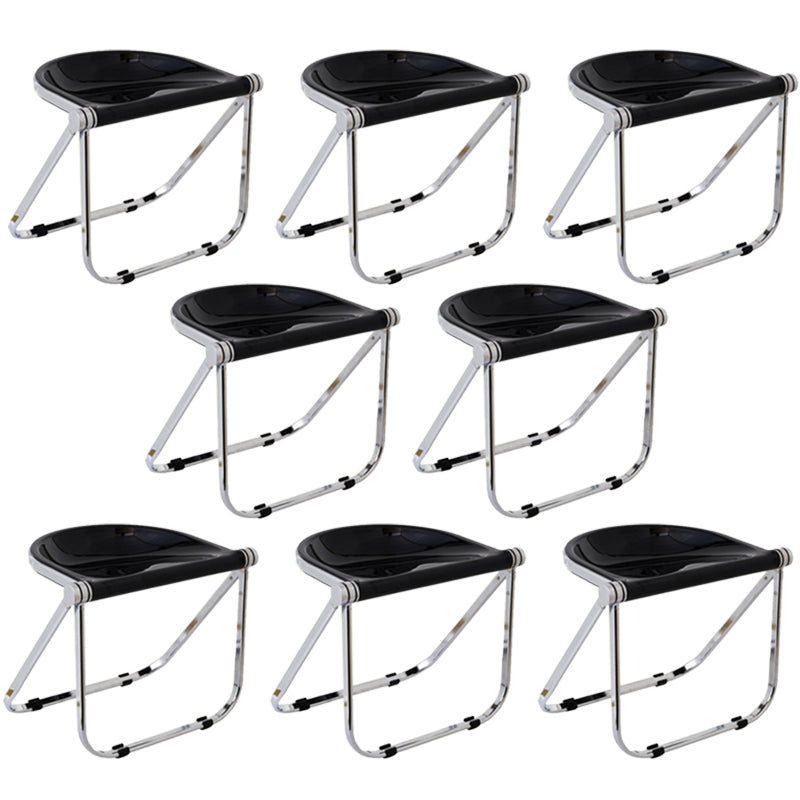 Folding Acrylic Dining Side Chair Metal Frame Indoor-Outdoor Chair