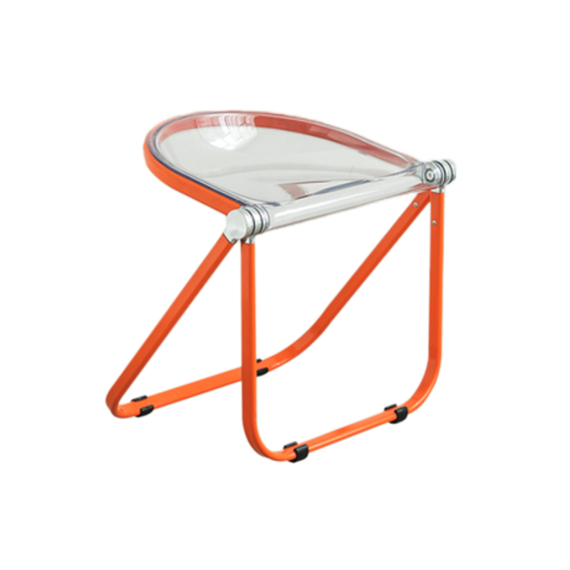Folding Acrylic Dining Side Chair Metal Frame Indoor-Outdoor Chair