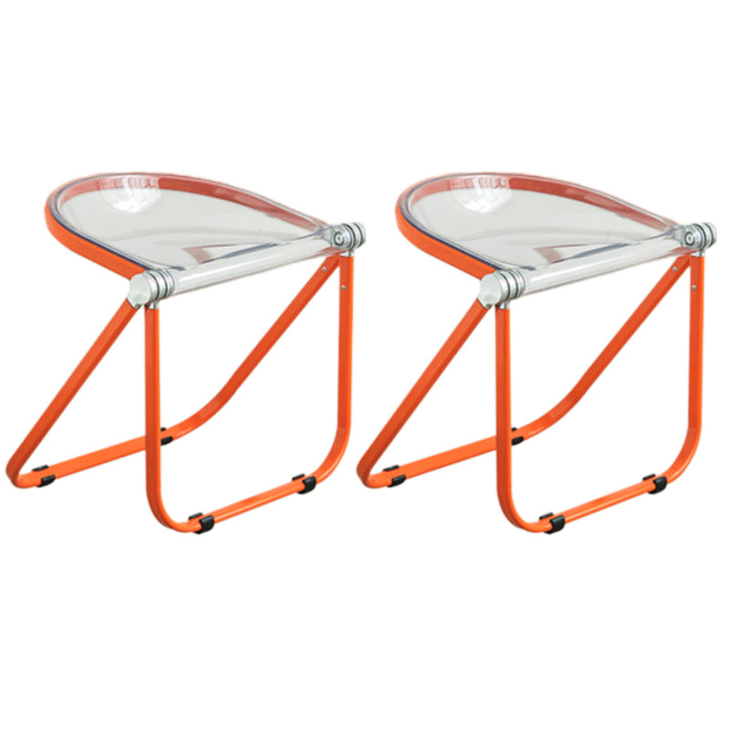 Folding Acrylic Dining Side Chair Metal Frame Indoor-Outdoor Chair