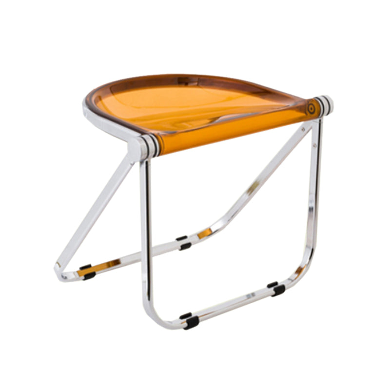 Folding Acrylic Dining Side Chair Metal Frame Indoor-Outdoor Chair