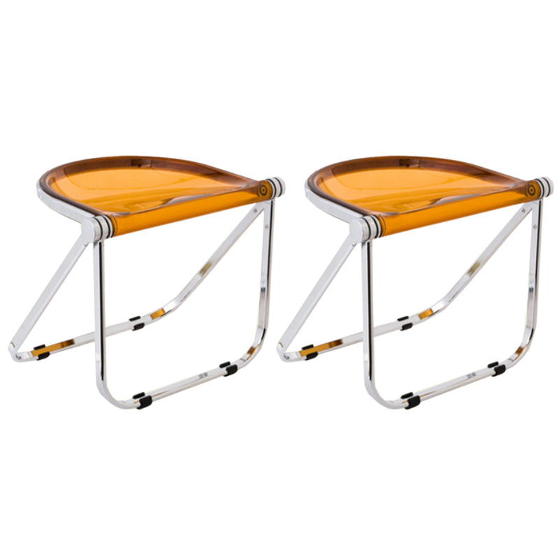 Folding Acrylic Dining Side Chair Metal Frame Indoor-Outdoor Chair
