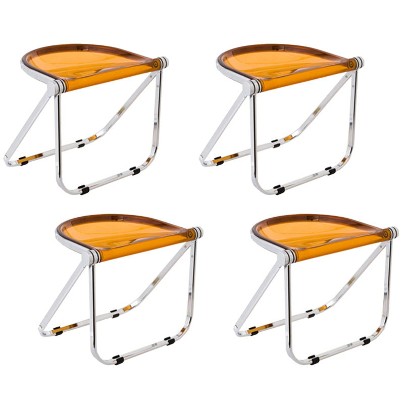Folding Acrylic Dining Side Chair Metal Frame Indoor-Outdoor Chair