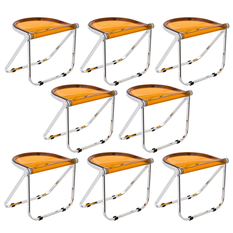 Folding Acrylic Dining Side Chair Metal Frame Indoor-Outdoor Chair