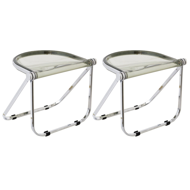 Folding Acrylic Dining Side Chair Metal Frame Indoor-Outdoor Chair