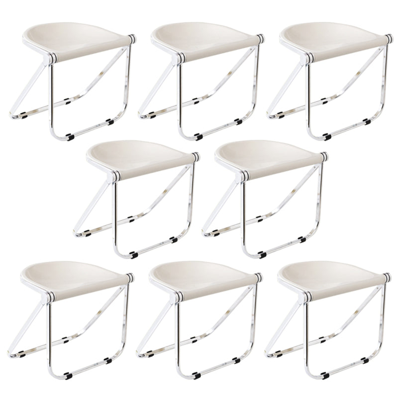 Folding Acrylic Dining Side Chair Metal Frame Indoor-Outdoor Chair