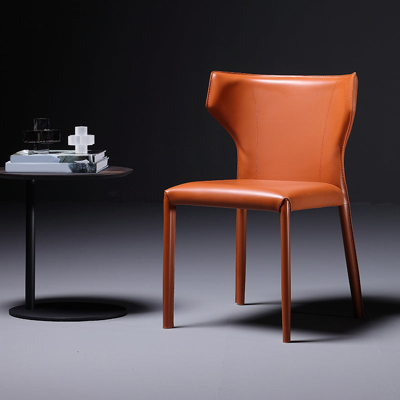 Contemporary Side Chair Wingback Metal Dining Chair for Indoor
