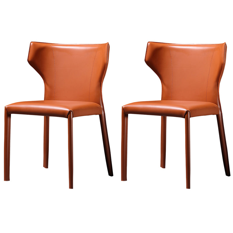 Contemporary Side Chair Wingback Metal Dining Chair for Indoor