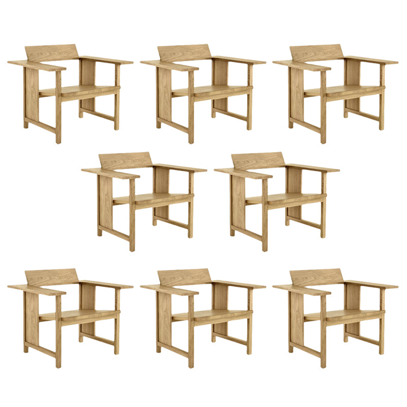 Modern Arm Chair Solid Wood Open Back Guest Chair for Dining Room