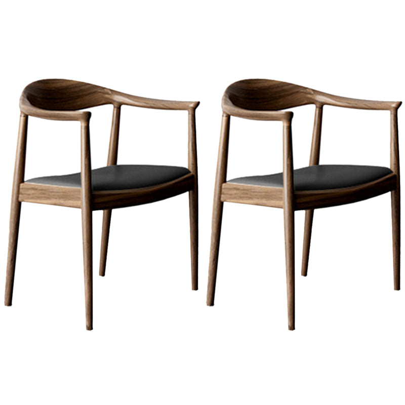 Contemporary Style Arm Chair Wood Open Back Dining Chairs for Kitchen