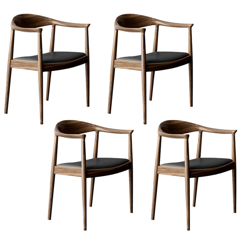 Contemporary Style Arm Chair Wood Open Back Dining Chairs for Kitchen