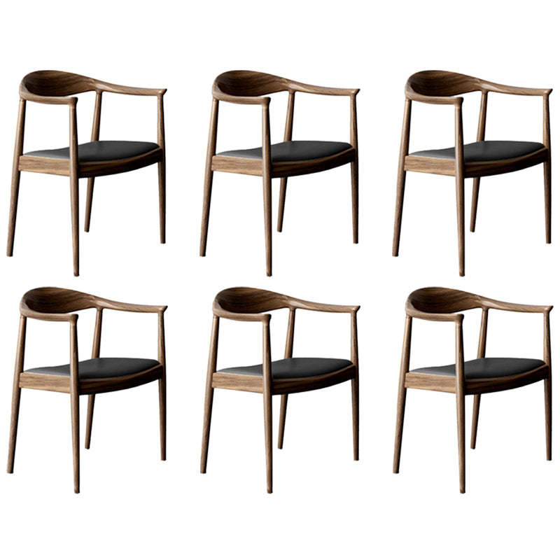Contemporary Style Arm Chair Wood Open Back Dining Chairs for Kitchen