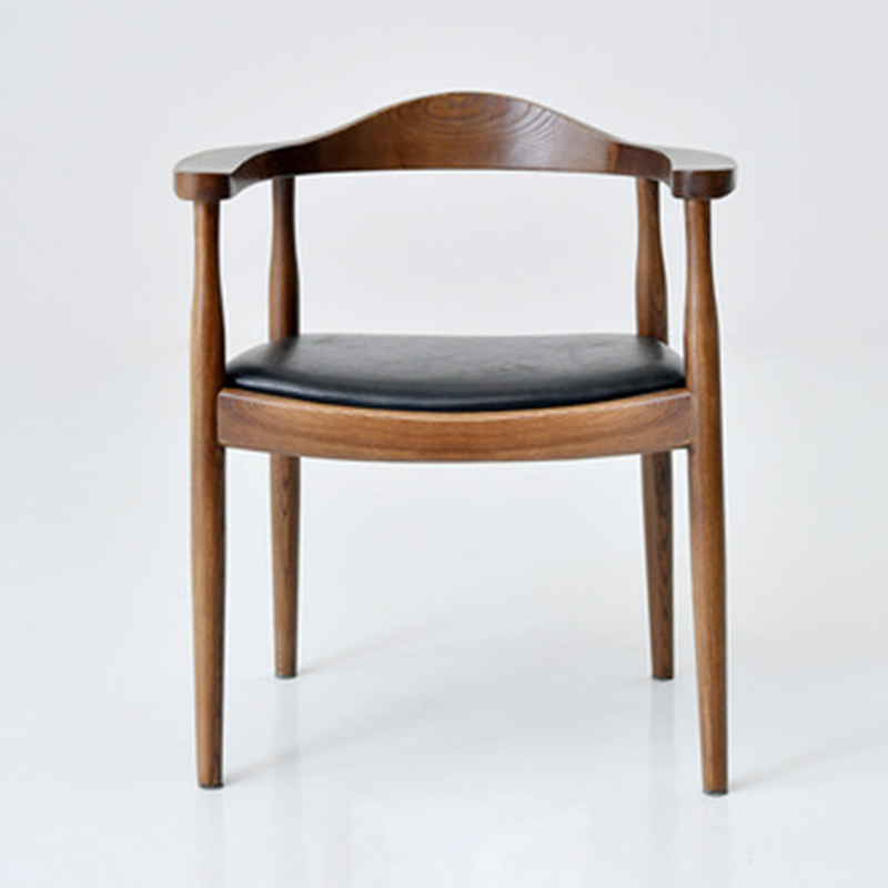 Contemporary Style Arm Chair Wood Open Back Dining Chairs for Kitchen