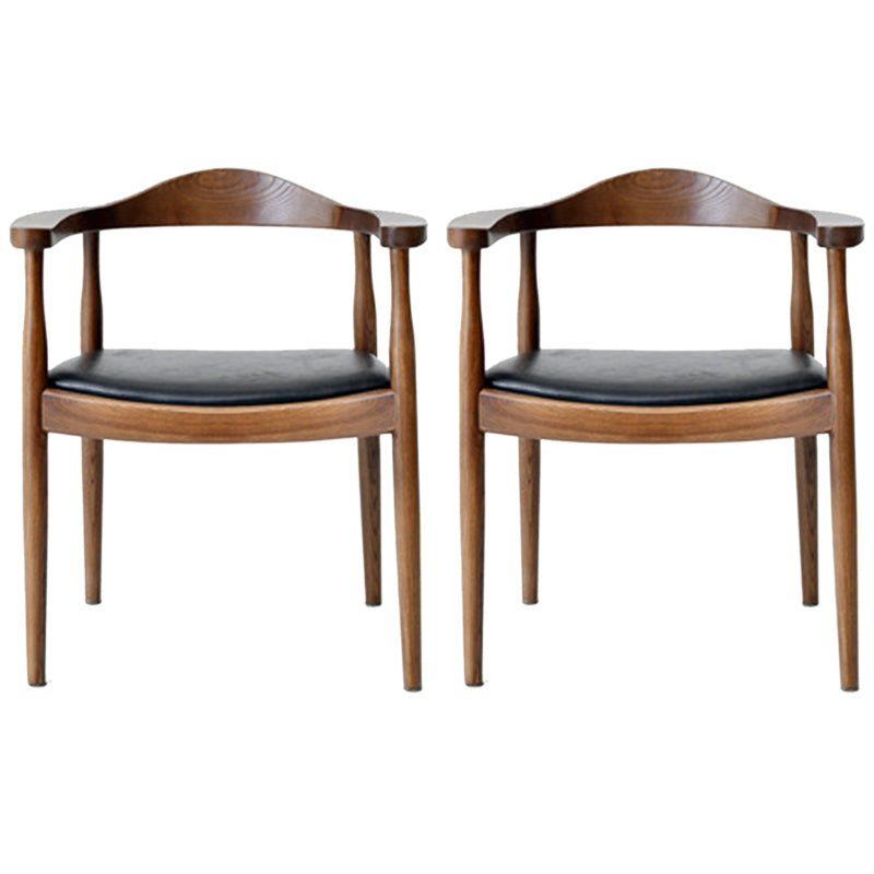 Contemporary Style Arm Chair Wood Open Back Dining Chairs for Kitchen
