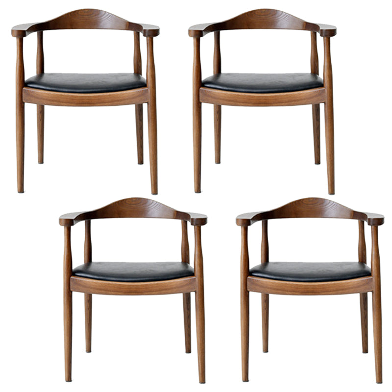 Contemporary Style Arm Chair Wood Open Back Dining Chairs for Kitchen