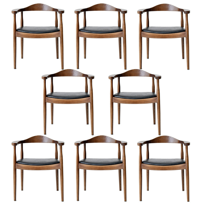 Contemporary Style Arm Chair Wood Open Back Dining Chairs for Kitchen