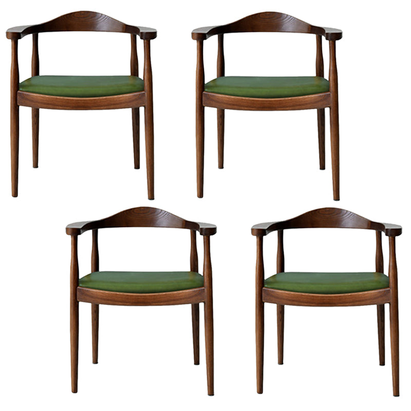 Contemporary Style Arm Chair Wood Open Back Dining Chairs for Kitchen