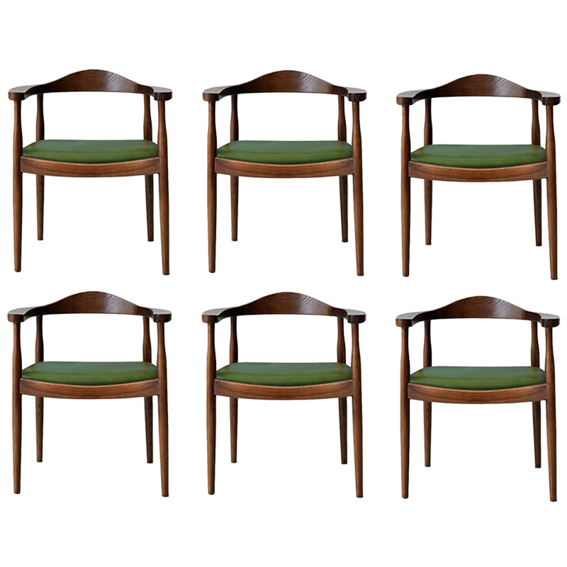 Contemporary Style Arm Chair Wood Open Back Dining Chairs for Kitchen