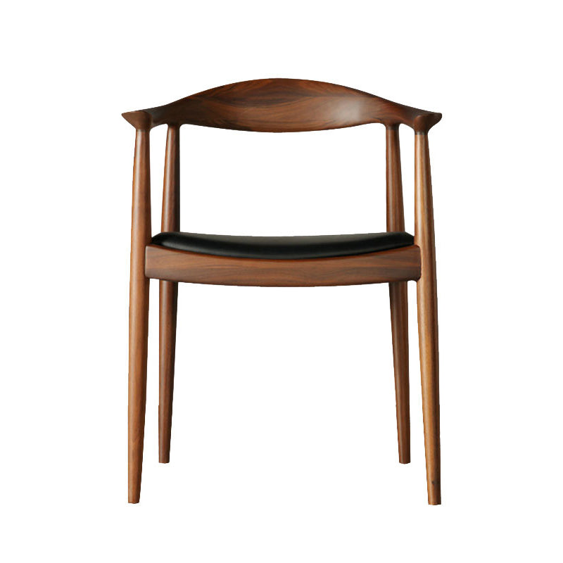 Contemporary Style Arm Chair Wood Open Back Dining Chairs for Kitchen