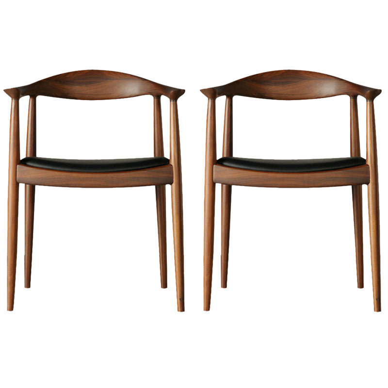 Contemporary Style Arm Chair Wood Open Back Dining Chairs for Kitchen