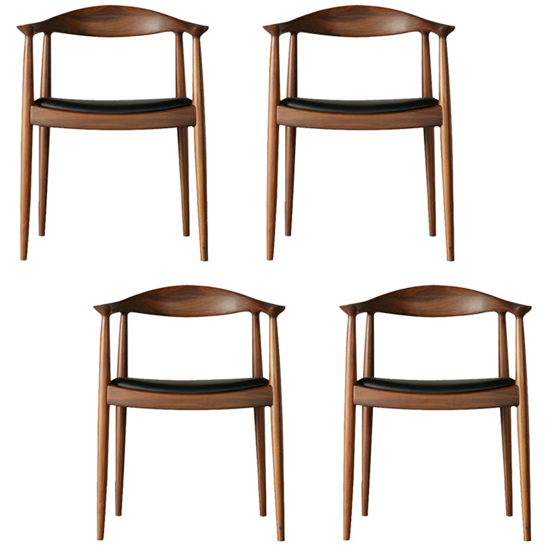 Contemporary Style Arm Chair Wood Open Back Dining Chairs for Kitchen