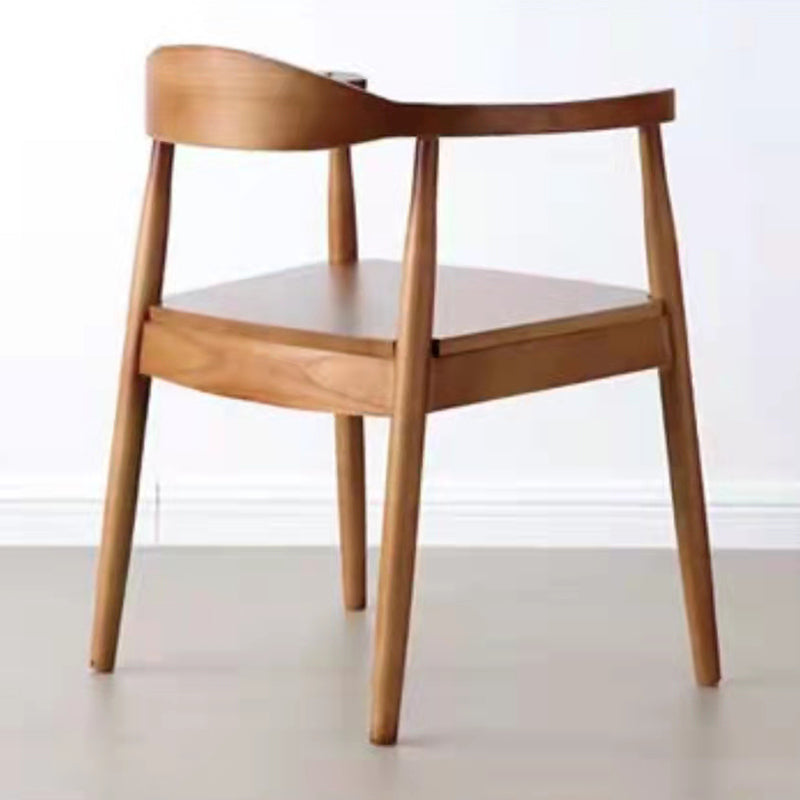 Contemporary Style Arm Chair Wood Open Back Dining Chairs for Kitchen
