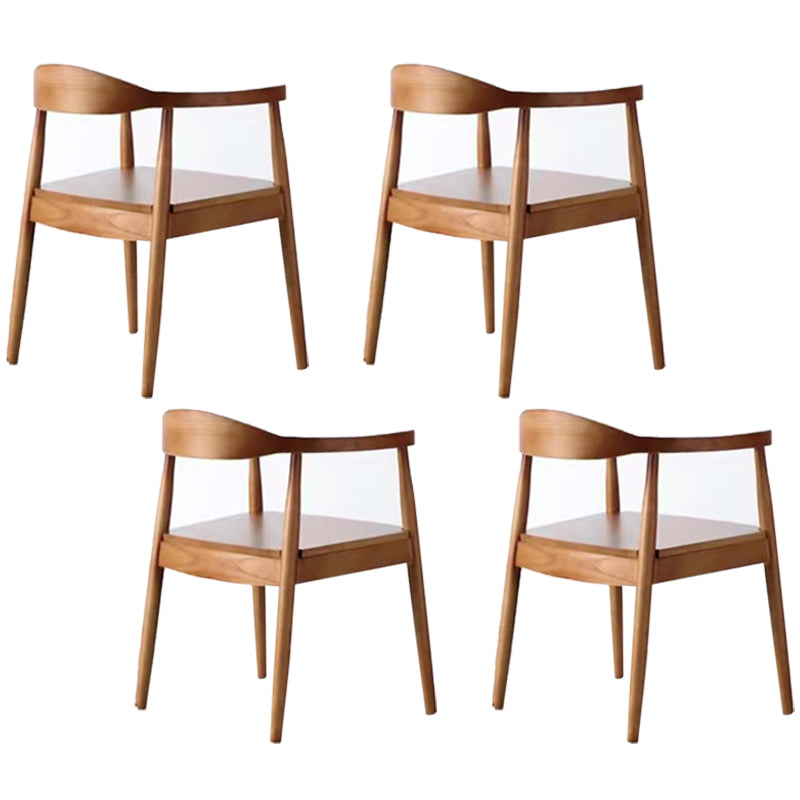 Contemporary Style Arm Chair Wood Open Back Dining Chairs for Kitchen